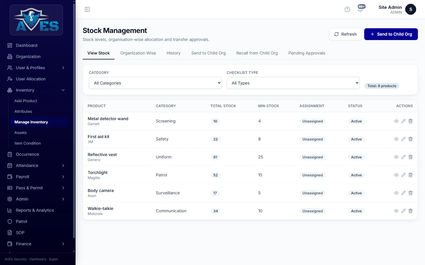 Inventory list – AVES Inventory & Asset Tracking