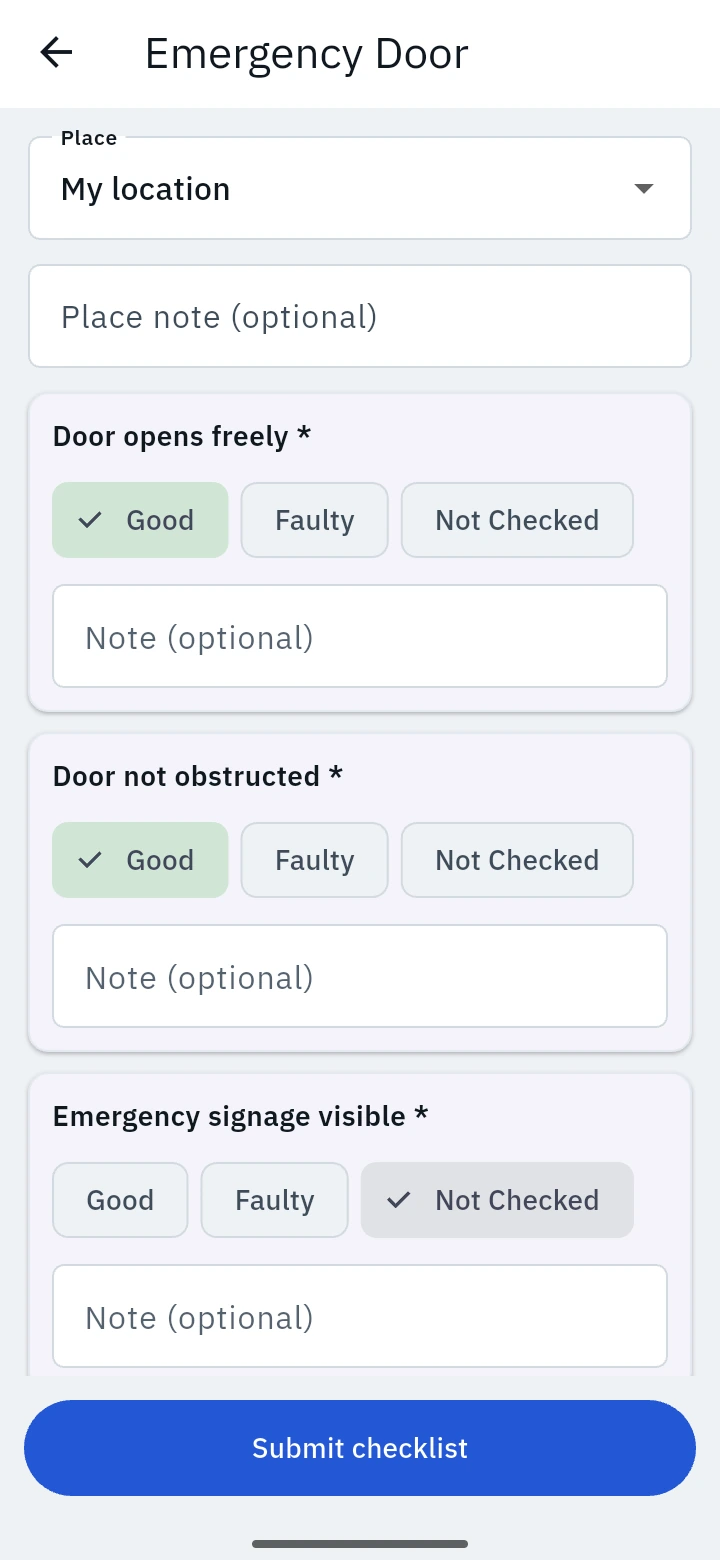 Completing a digital safety checklist – AVES Safety, Compliance & Drills